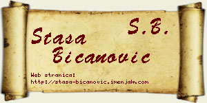 Staša Bicanović vizit kartica